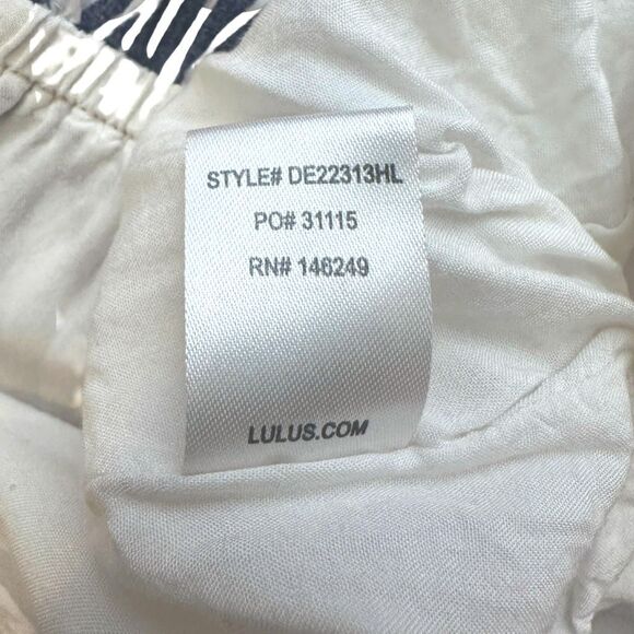 Lulus Sign of the Times White and Navy Blue Leaf Print Maxi Dress - Size XS - Picture 8 of 8